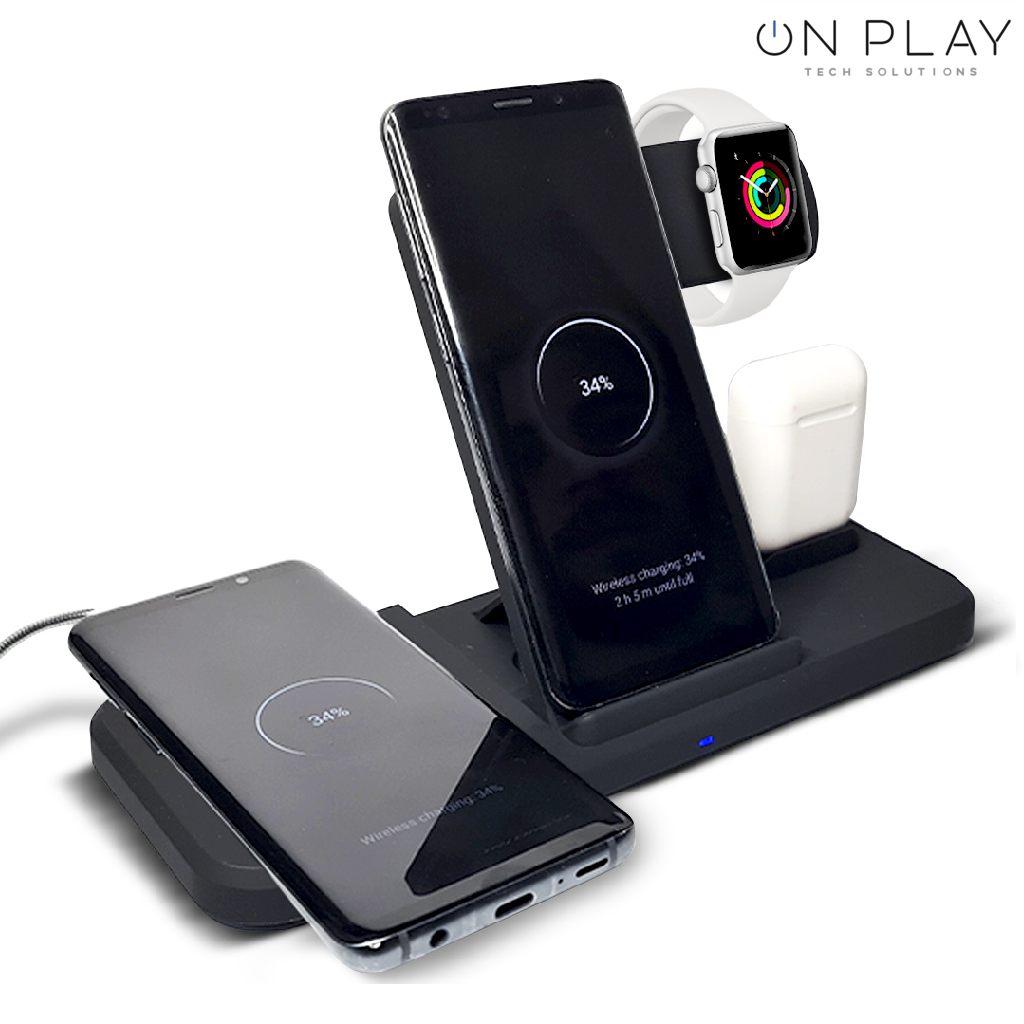BASE DE CARGA 4 EN 1 SOUL PARA CELULAR RELOJ Y AURICULARES POR INDUCCIÓN