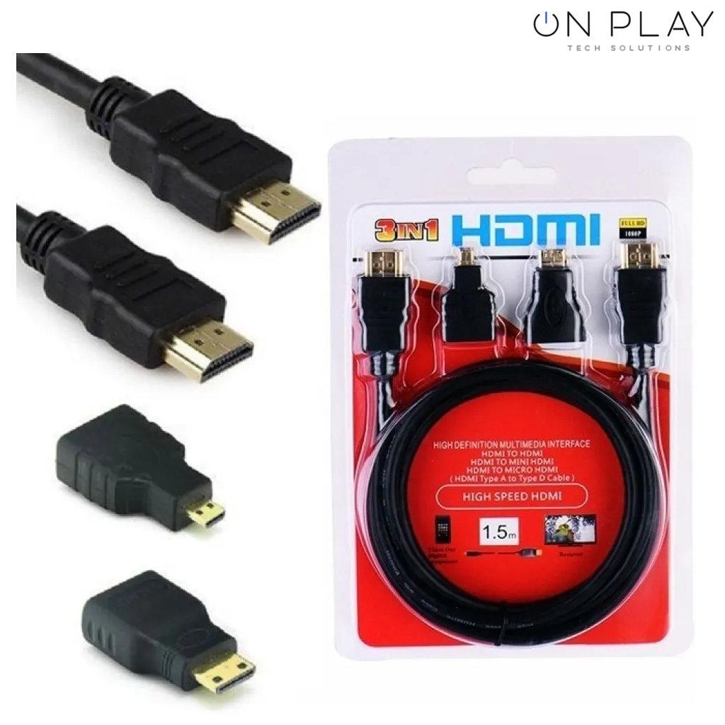 CABLE HDMI 3 EN 1 MICRO HDMI - NANO HDMI
