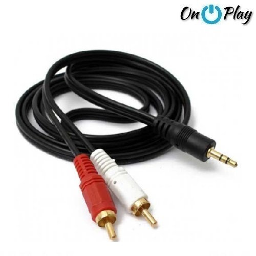 CABLE 3.5 A 2 RCA Rojo y Blanco 1.5 Metros