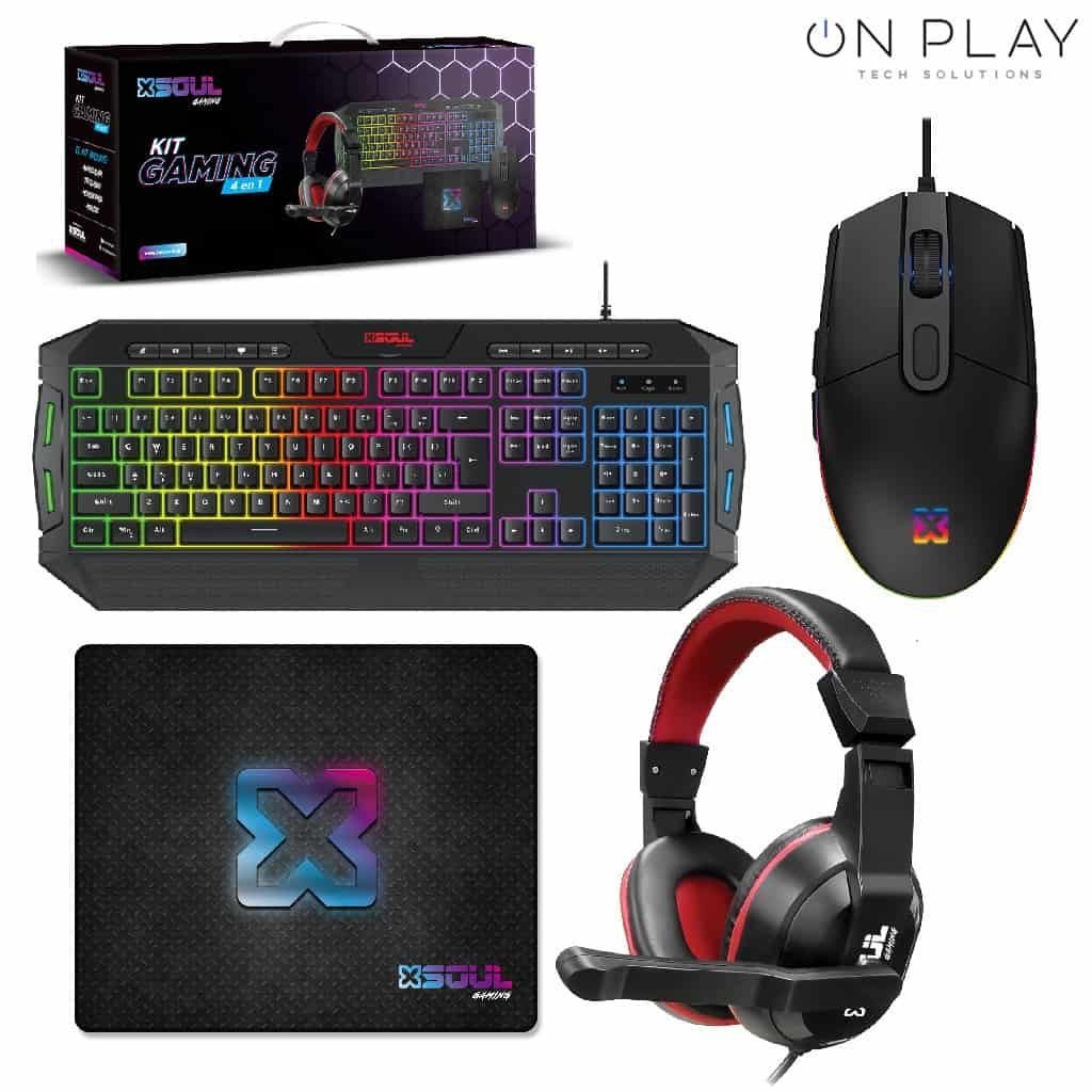 COMBO GARMING SOUL KIT 4 EN 1 TECLADO+MOUSE+AURICULAR+MOUSEPAD