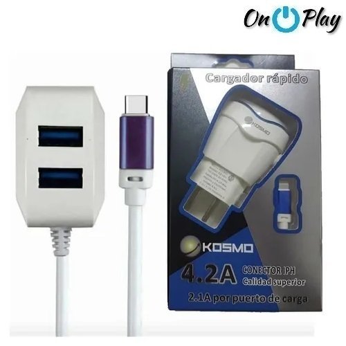 CARGADOR 220V KOSMO 4.2A TIPO C
