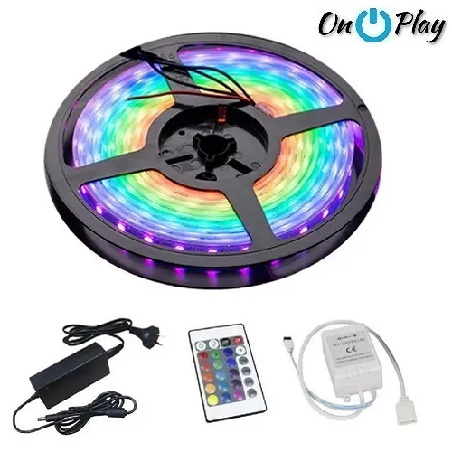 TIRA LED 5050 RGB 5MTRS CON CONTROL REMOTO