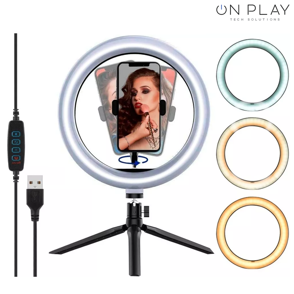 ARO DE LUZ LED 20CM – 8 PULGADAS CON TRIPODE SELFIE RING LED