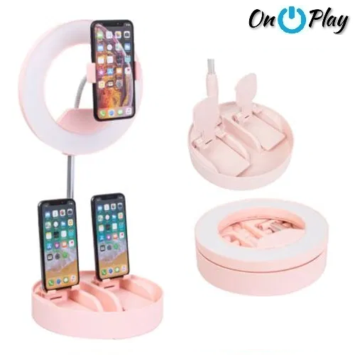 TRÍPODE REGULABLE CON ARO LED 21CM A7 BRACHET RETRACTABLE LIVE LIGHT FILL