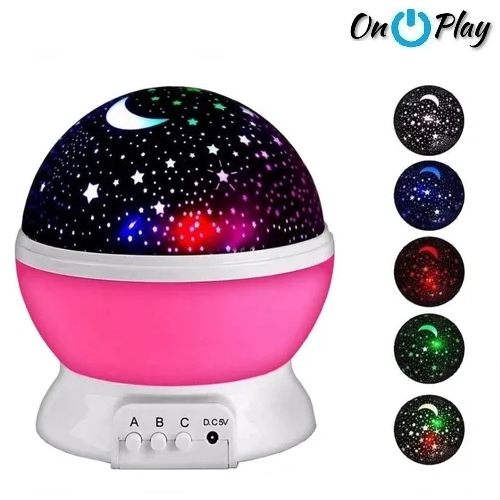 VELADOR LUZ DE NOCHE PROYECTOR DE ESTRELLAS RECARGABLE GIRATORIO