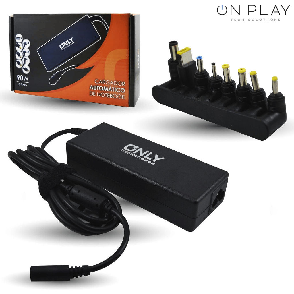 CARGADOR NOTEBOOK FUENTE 90W AUTOMÁTICO 8 PINES + FICHA LENOVO RECTANGULAR