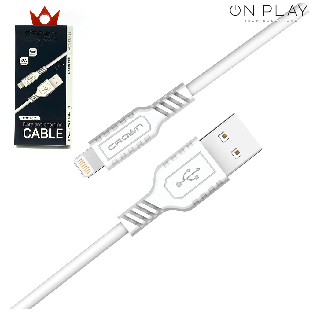 CABLE DE DATOS LIGHTNING PARA IPHONE 2A CARGA RAPIDA CROWN CMCU-002L