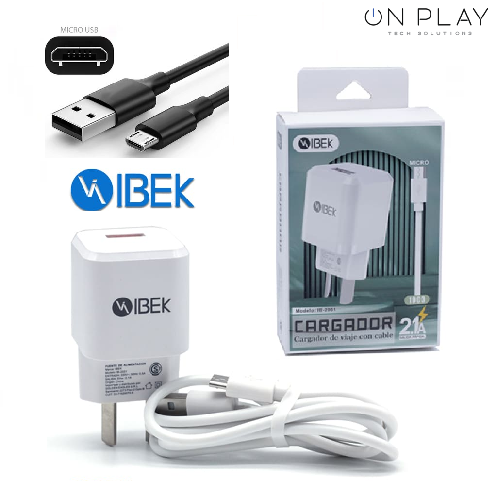 CARGADOR IBEK 2.6A MICRO USB IB-2601