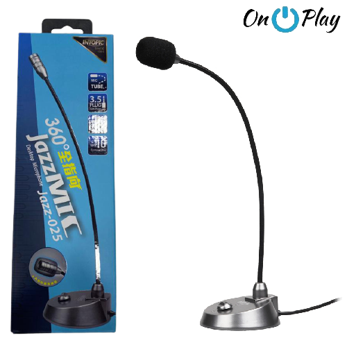 MICROFONO PC STREAMING BASE PIE BOTÓN MUTE INTOPIC 360° JAZZ-025