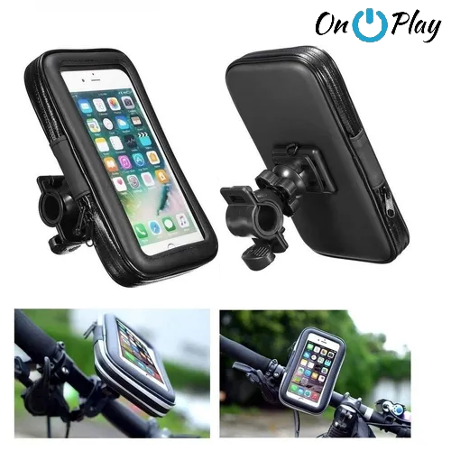 SOPORTE PARA CELULAR BICICLETA MOTO ANTI CAIDAS IMPERMEABLE 360° WATERPROOF C-3956