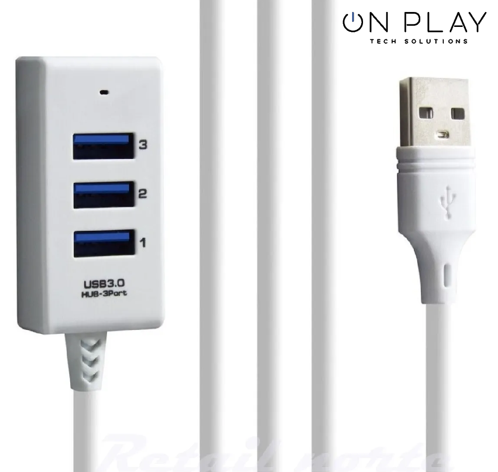 HUB 3 PUERTOS USB 3.0 CON CABLE DE 1 USB DATOS 2 USB solo carga