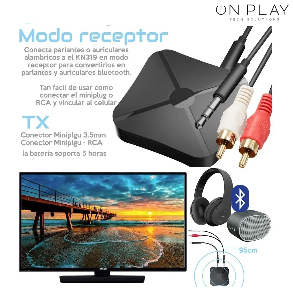 TRANSMISOR RECEPTOR AUDIO BLUETOOTH Auricular Tv