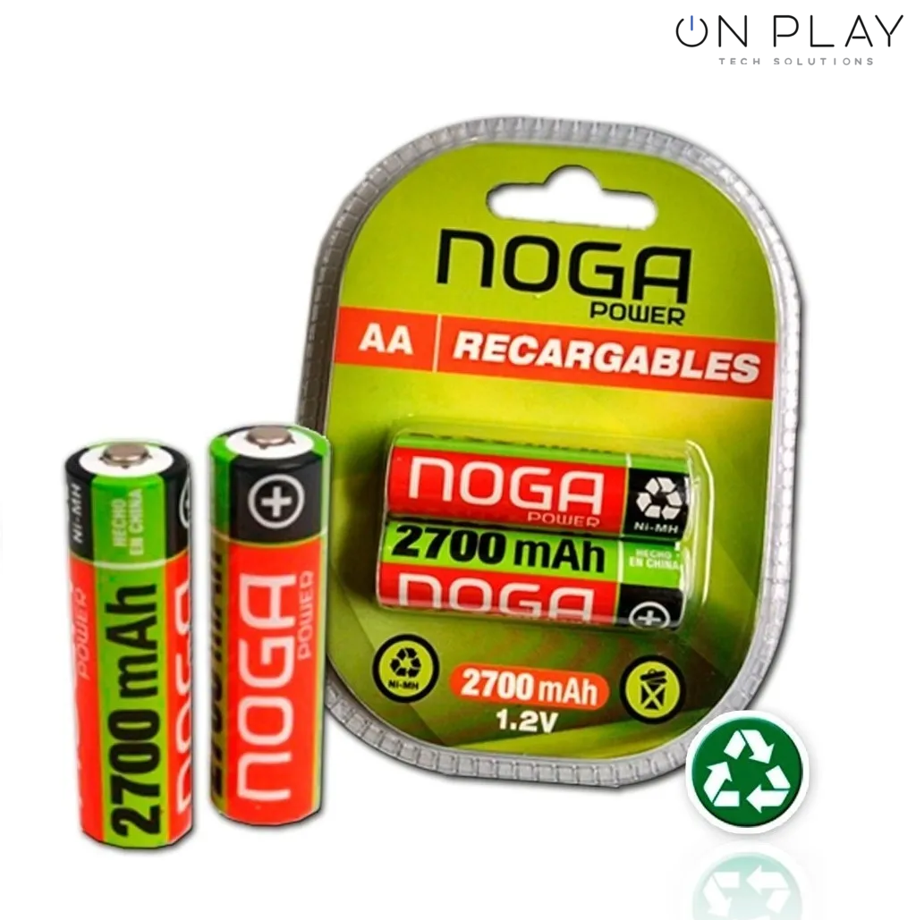 PILAS RECARGABLES NOGA AA PACK X2 (PILAS GRANDES)