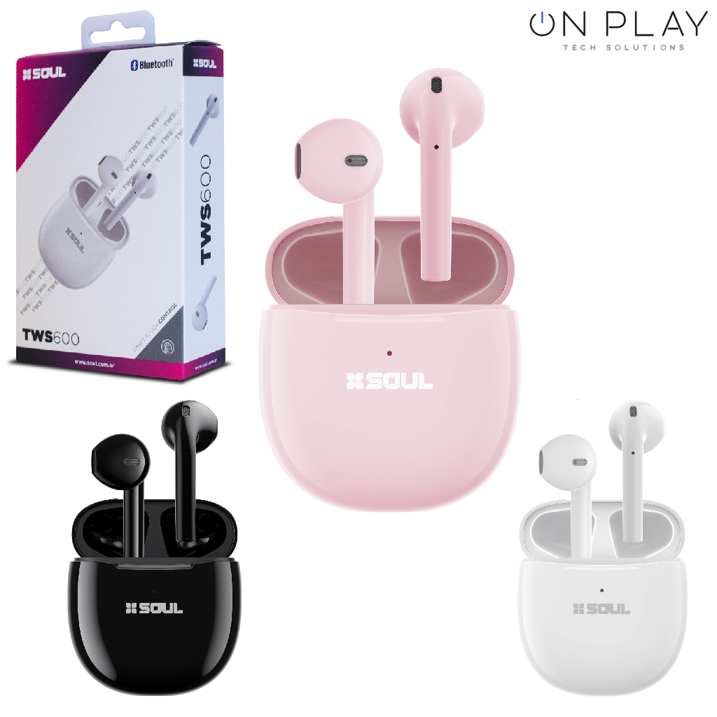 AURICULARES BLUETOOTH SOUL 5.2 INALAMBRICO TWS600 3,5 Hs -