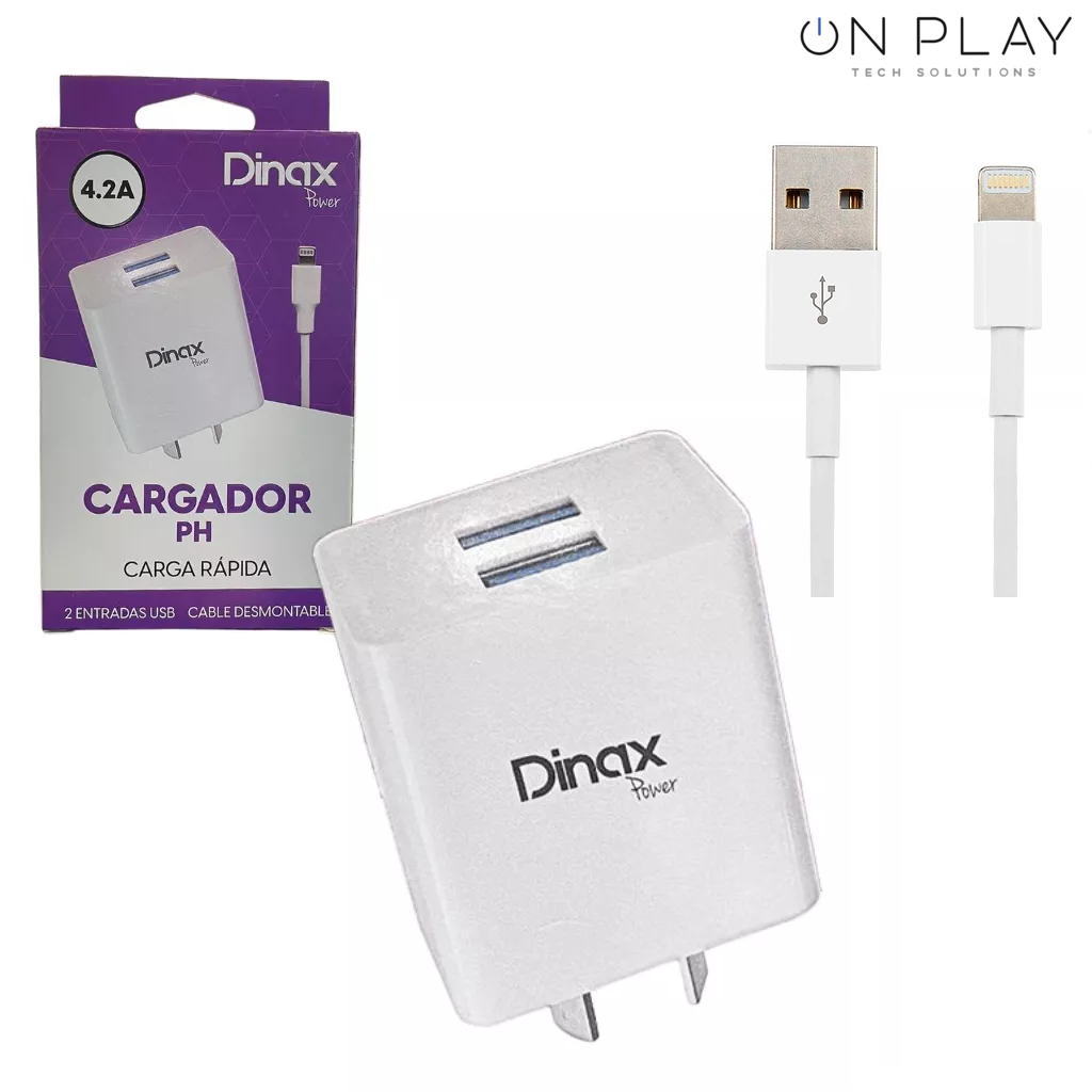 Cargador Dinax 4.2A DX1-CAR-4.2-IPH Doble USB + Cable Iphone