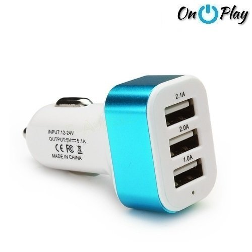 CARGADOR AUTO 1A 3 USB