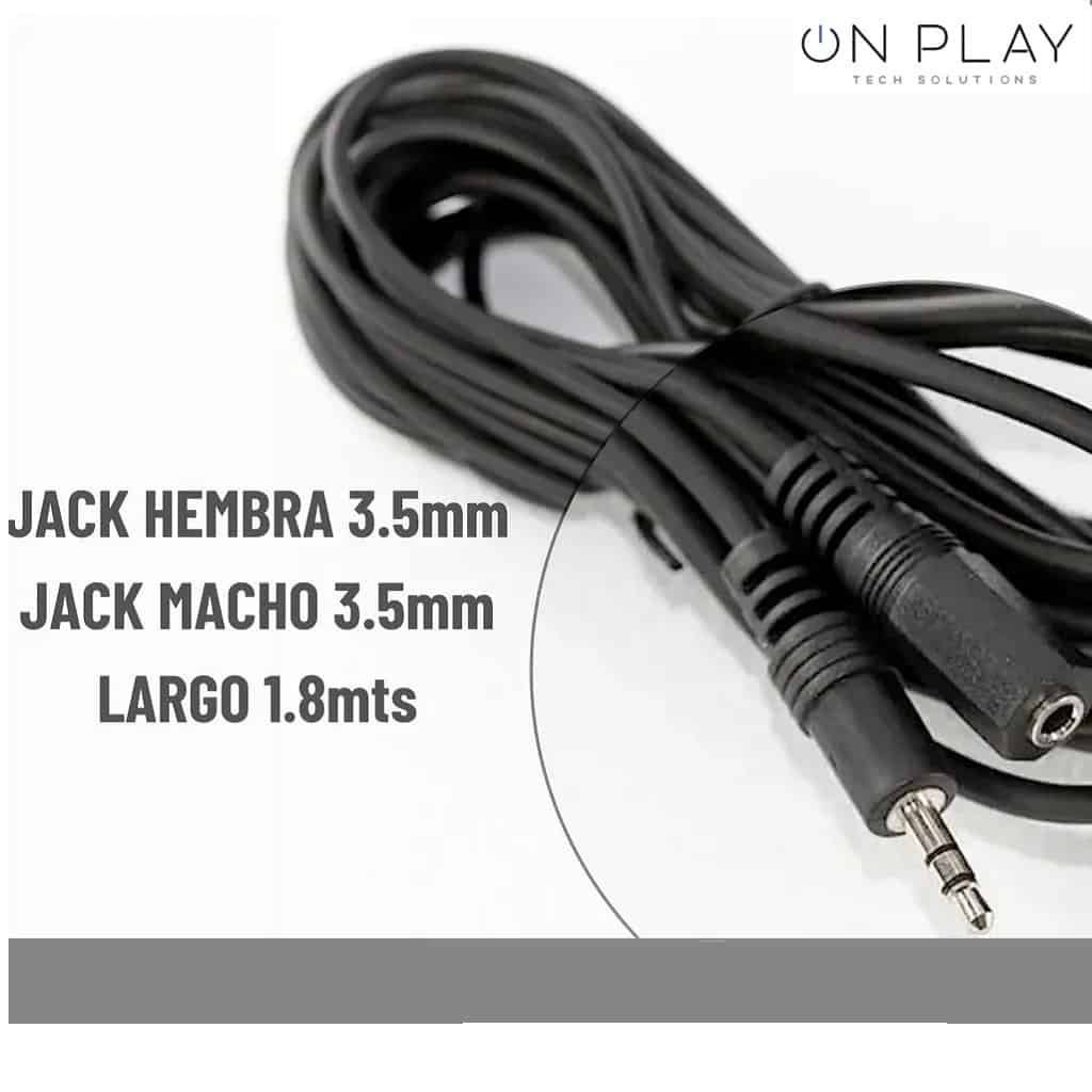 CABLE ALARGUE 1.8 METROS AURICULARES AUDIO MINI PLUG 3.5 A HEMBRA 3.5 DE