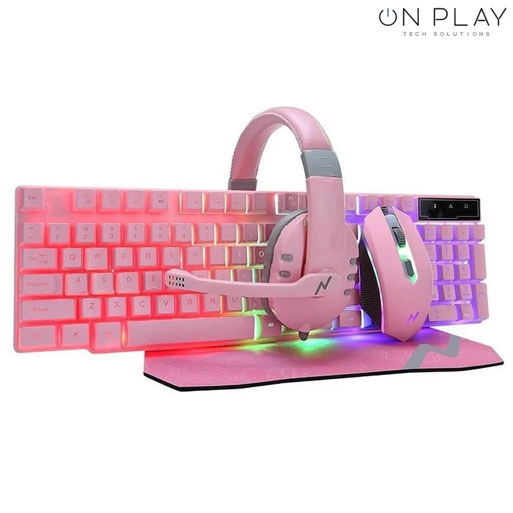 COMBO ROSA NOGA NKB-411 Teclado Mouse Pad Auricular