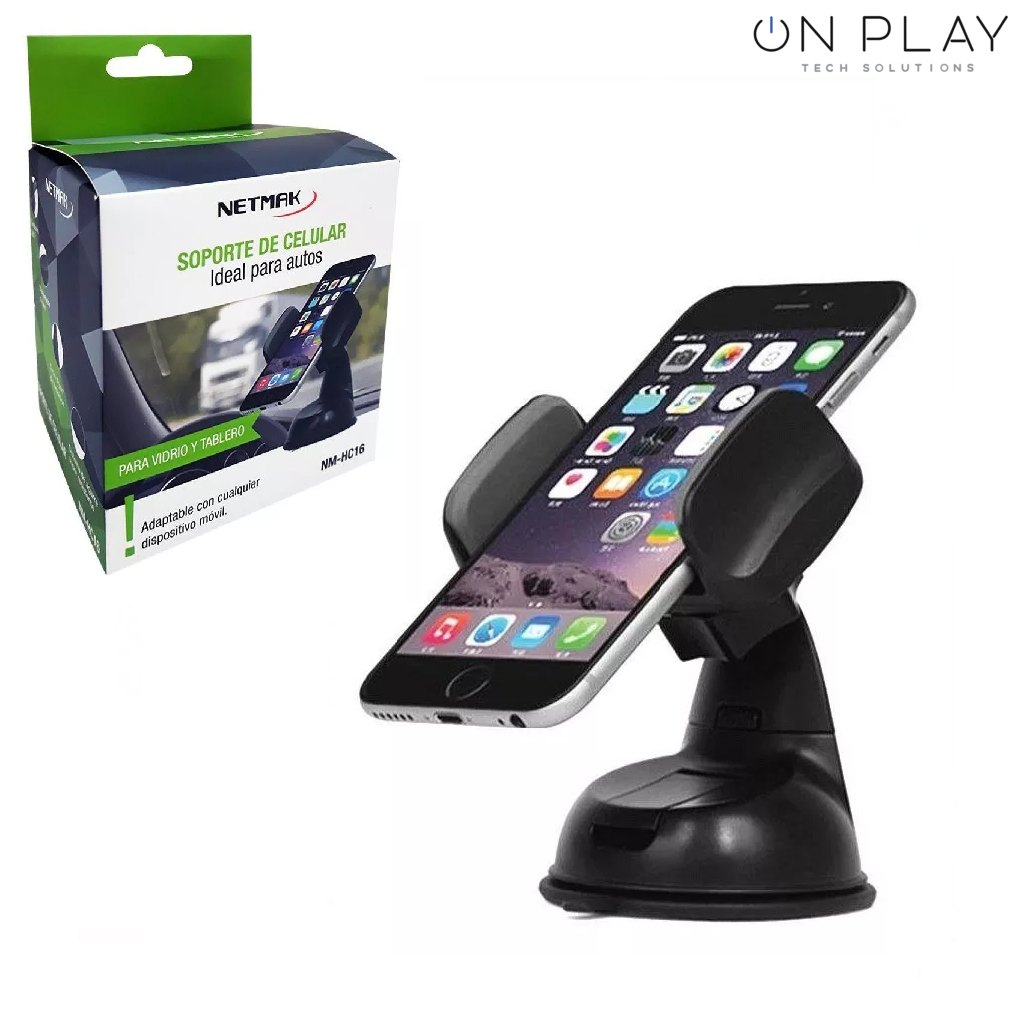 SOPORTE PARA AUTO NETMAK NM-HC16 CON SOPAPA y SUCKER