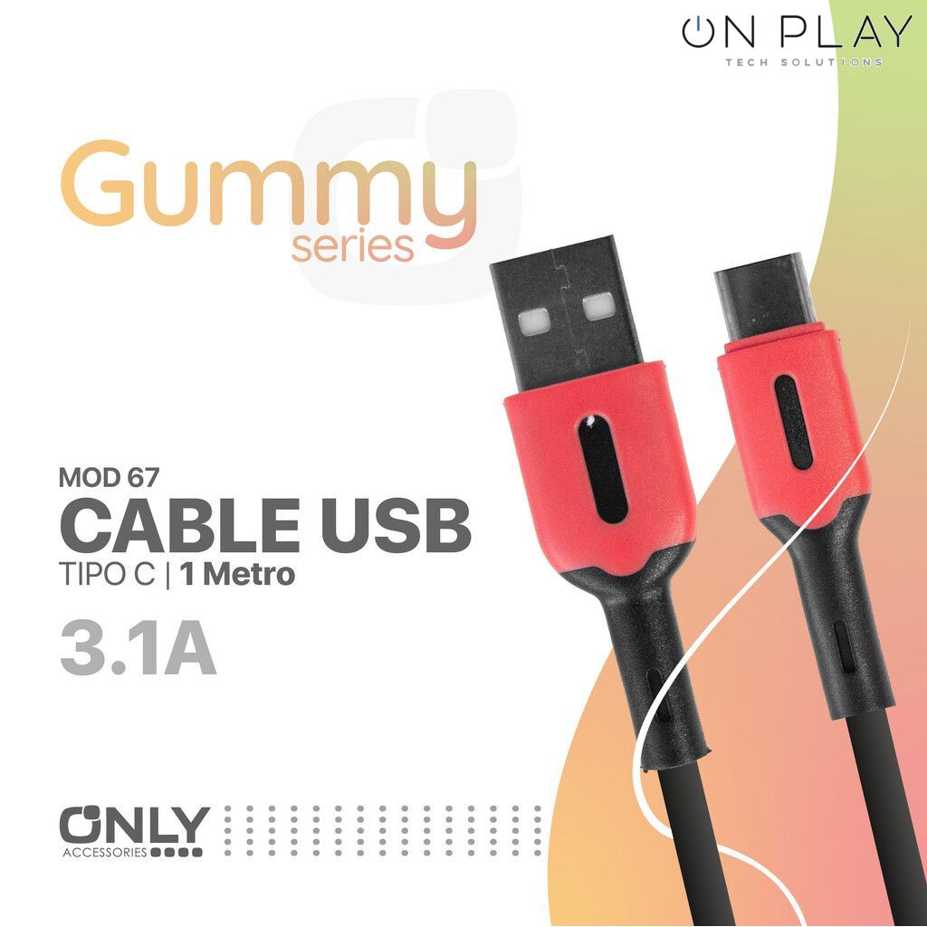 CABLE DE DATOS ONLY 3.1 GUMMY SERIE TIPO C MOD67