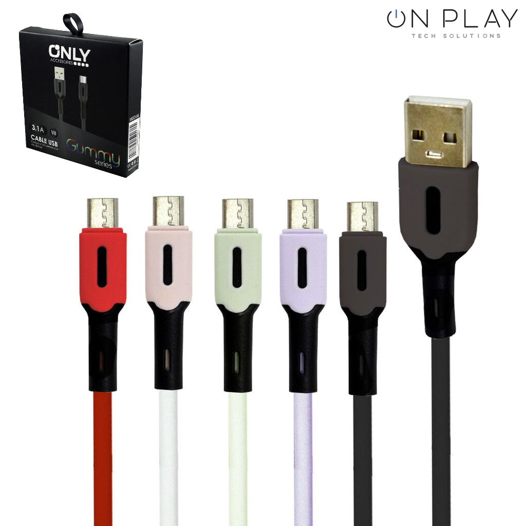 CABLE DE DATOS ONLY 3.1 GUMMY MICRO USB MOD66