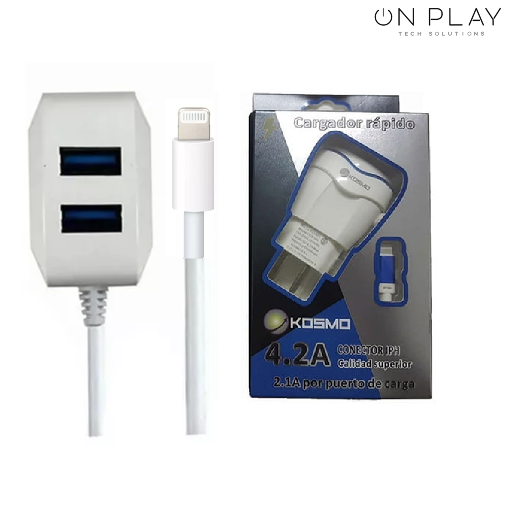 CARGADOR 220V KOSMO 4.2A IPHONE