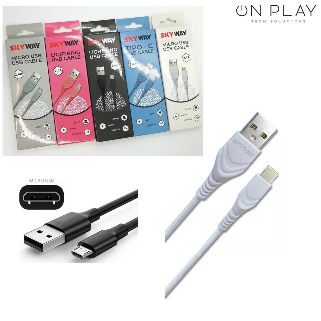 Cable Micro Usb SKYWAY 2.4A 2 Metros Reforzado