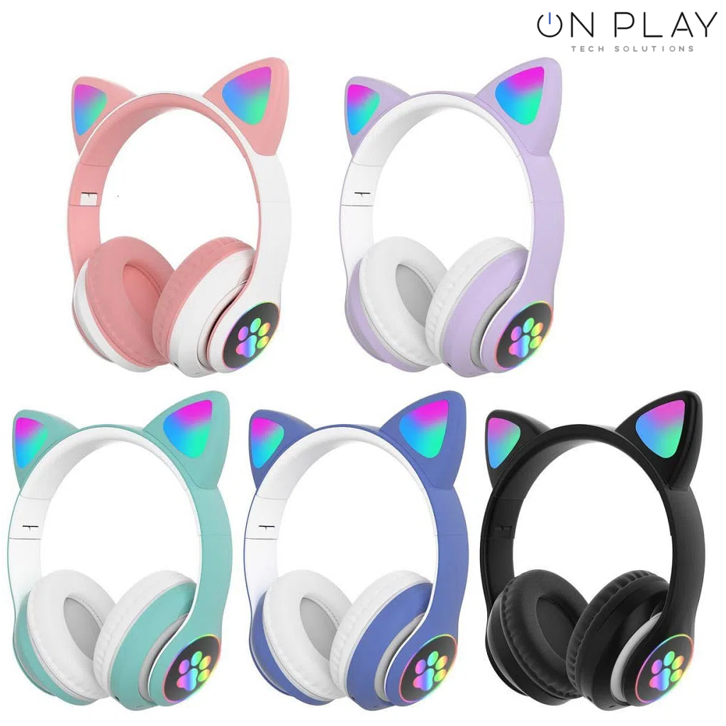 AURICULAR WIRELESS LED CON OREJITAS DE GATO CAT STN-28