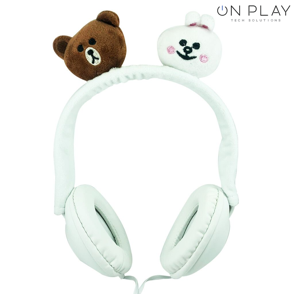 AURICULAR VINCHA OSO Y CONEJO EMOJI I LOVE BROWN I LOVE CONY AR1126