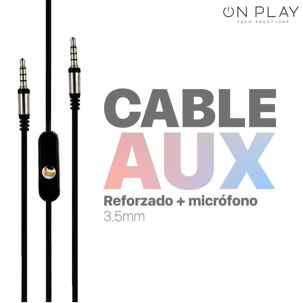 CABLE AUXILIAR 3.5 CON MICROFONO PARA AURICULAR