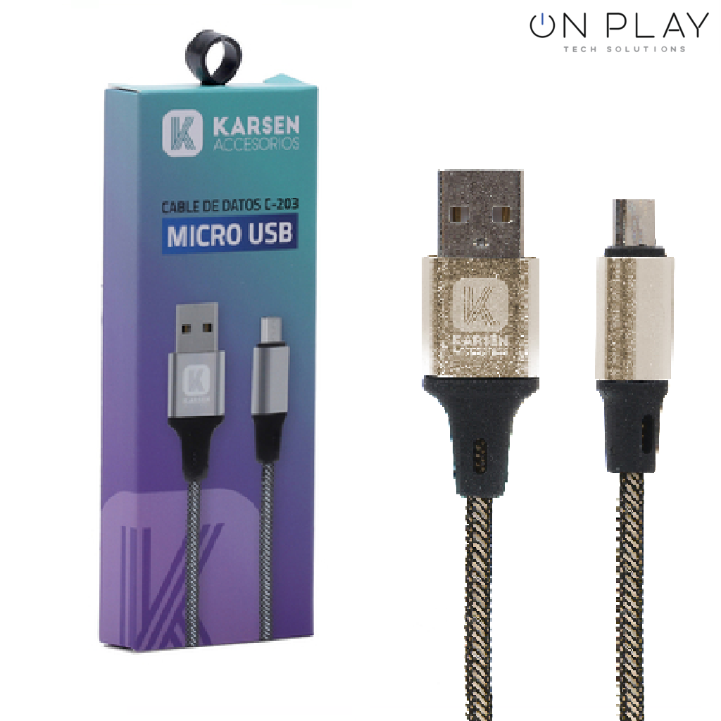 Cable Datos karsen C203 MICRO USB Carga Rapida 3.1A 1 metro