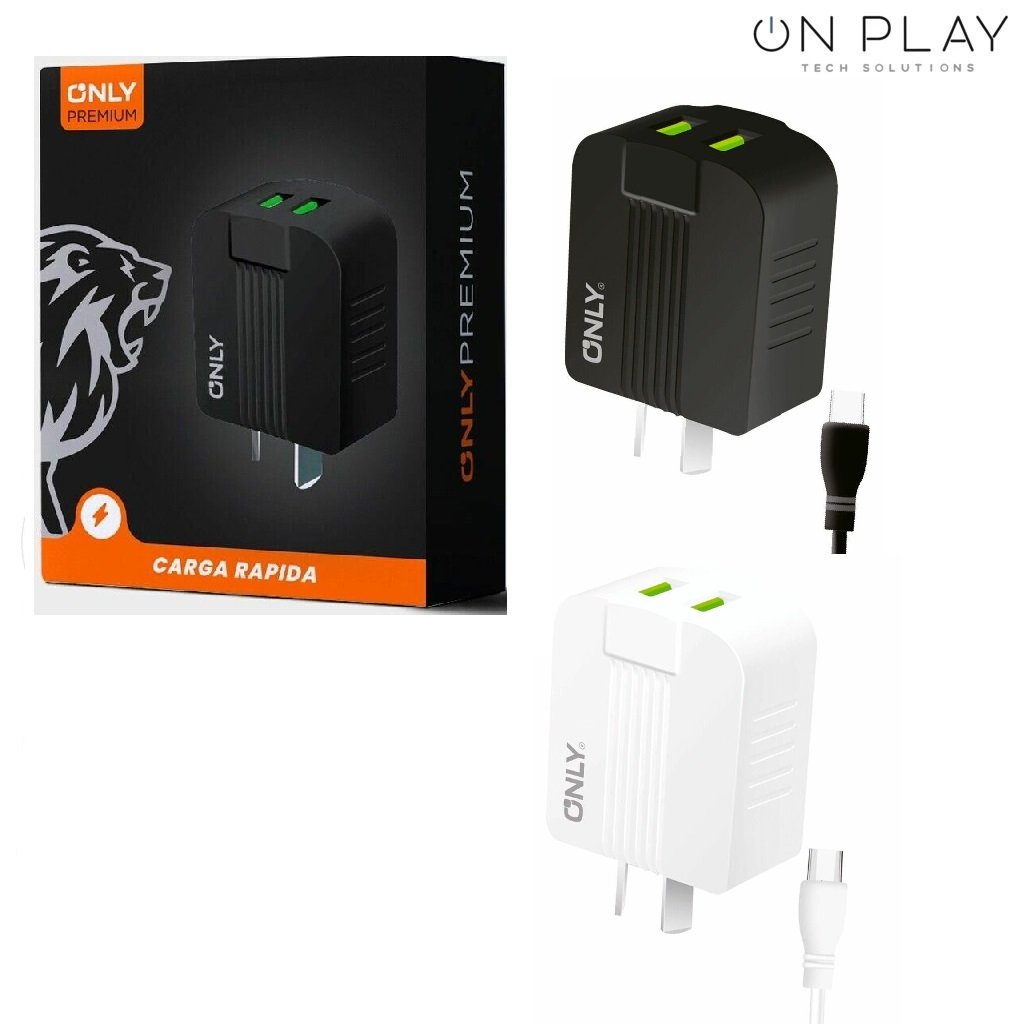 Cargador ONLY Premium 6A 2 USB + Cable TIpo C