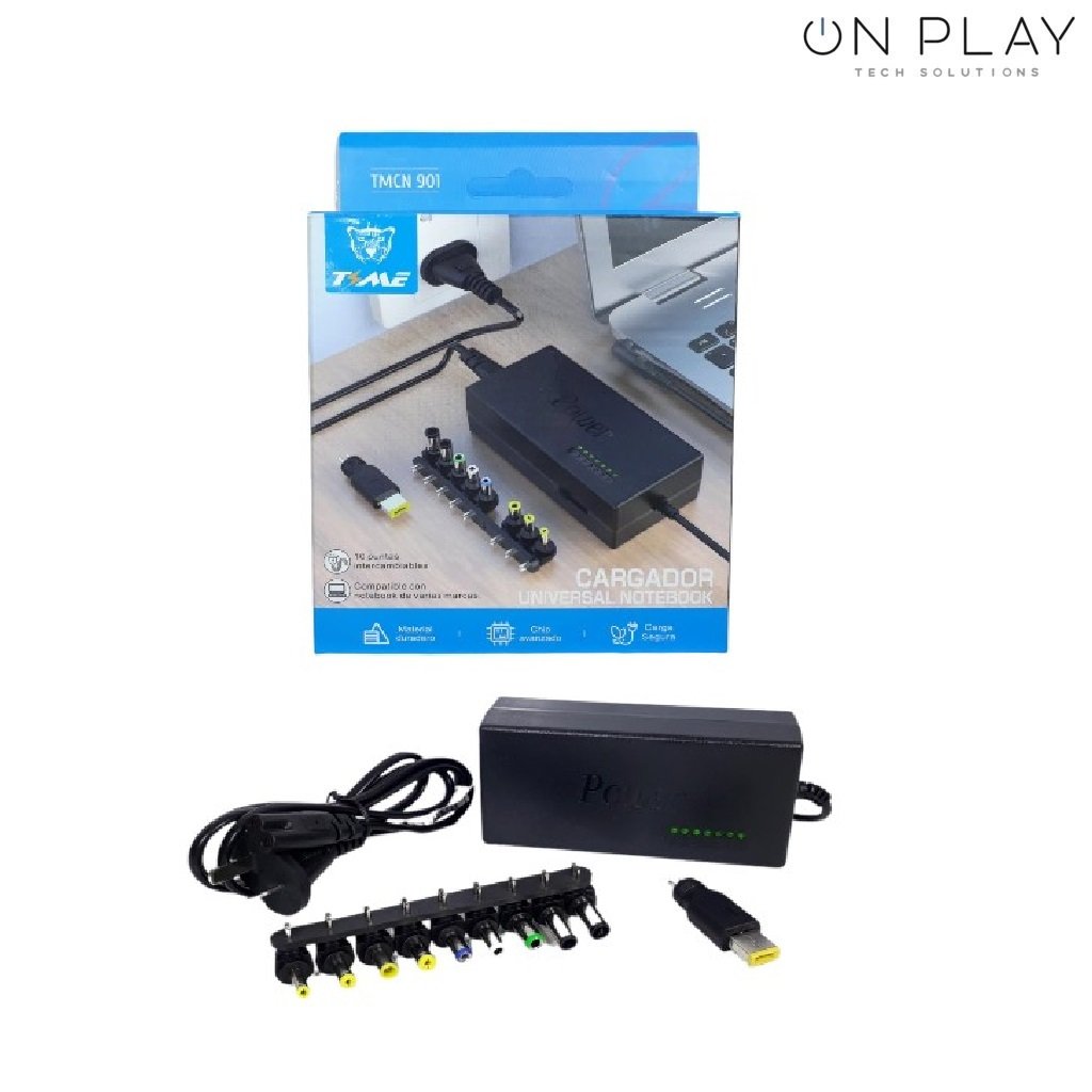 Cargador Notebook TIME TMCN 901 Voltage Regulable 10 Puntas