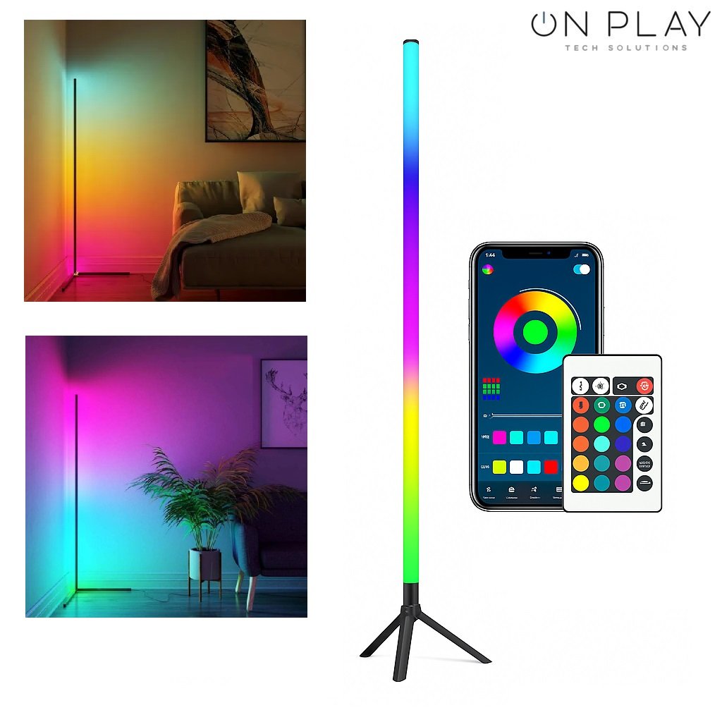 Barra Lampara RGB led Esquinero 1 Metro con Pie Control App