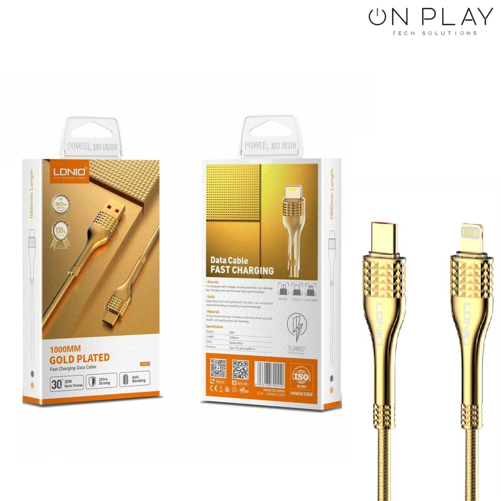 Cable LDNIO 30W Gold Plated para Iphone LIGHTING
