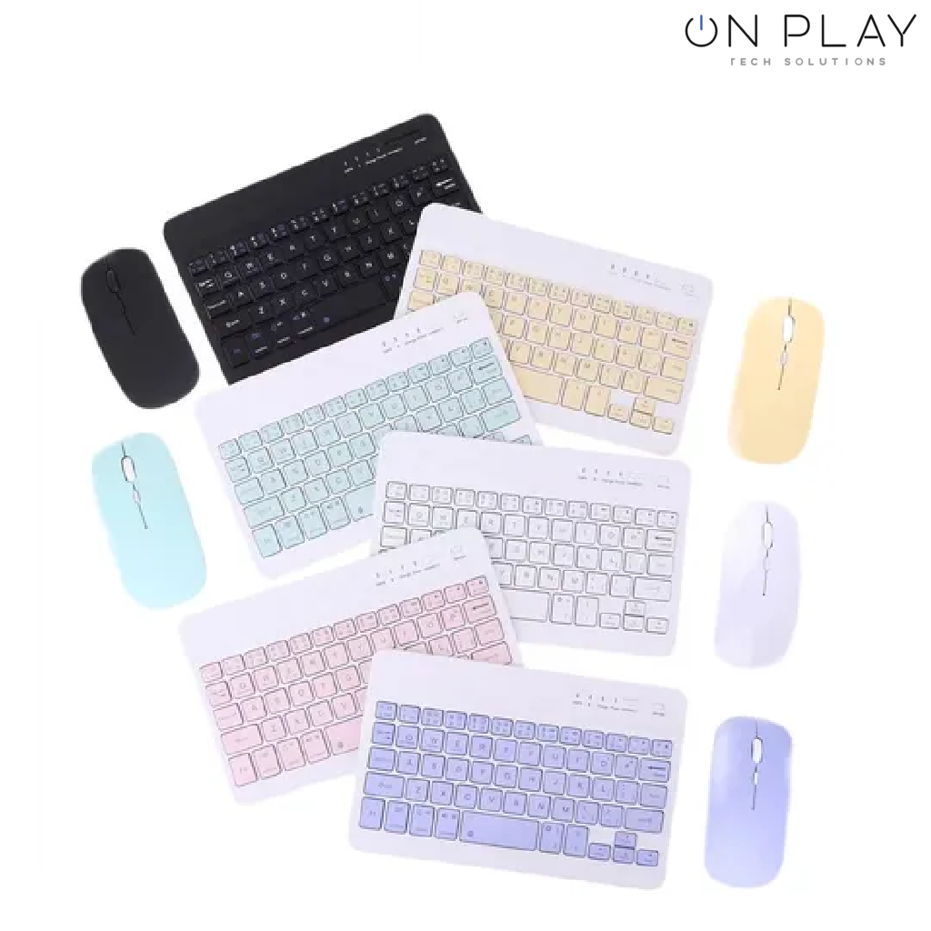 KIT Mouse + Teclado Inalambrico Recargable BT Colores CBT002