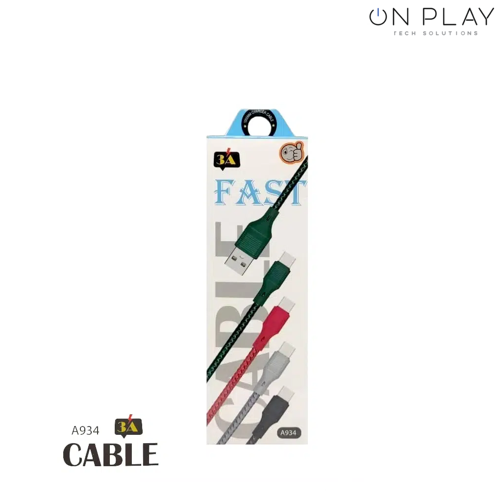 Cable de Datos 3A Fast A934 Tipo C Tela Economico