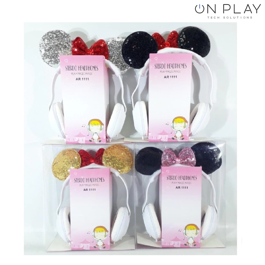 AURICULARES VINCHA MICKEY CON OREJAS Y MOÑO MUSIC