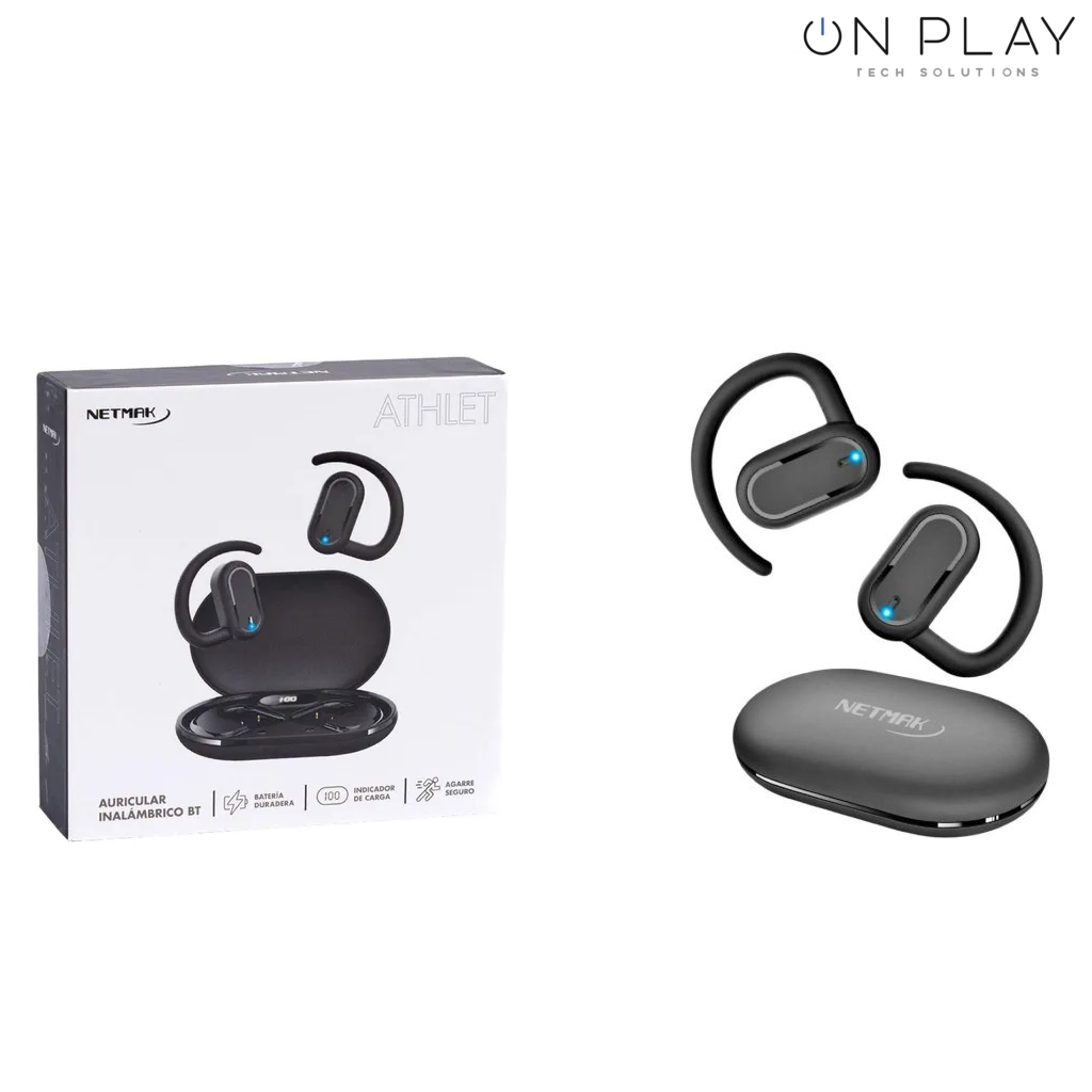 Auricular Bluetooth NETMAK ATHLET 5.3 Agarre Seguro